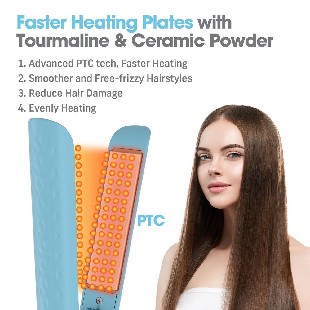 QUICO ceramic-tourmaline plates deliver salon-like smoothness and reduced frizz.