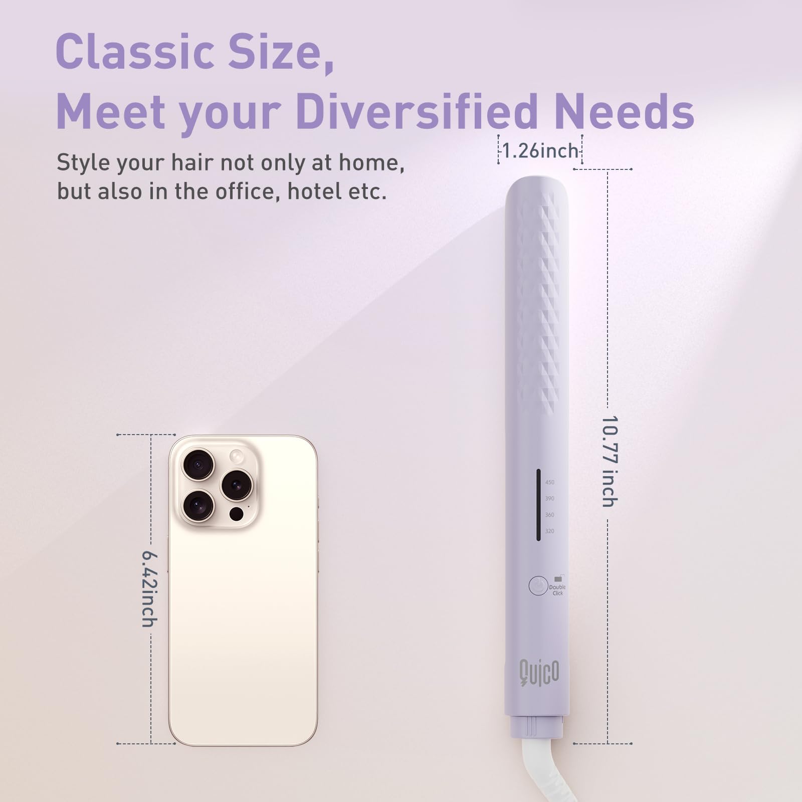 Quico hair straightener features circle 2-in-1 design with glove and clips