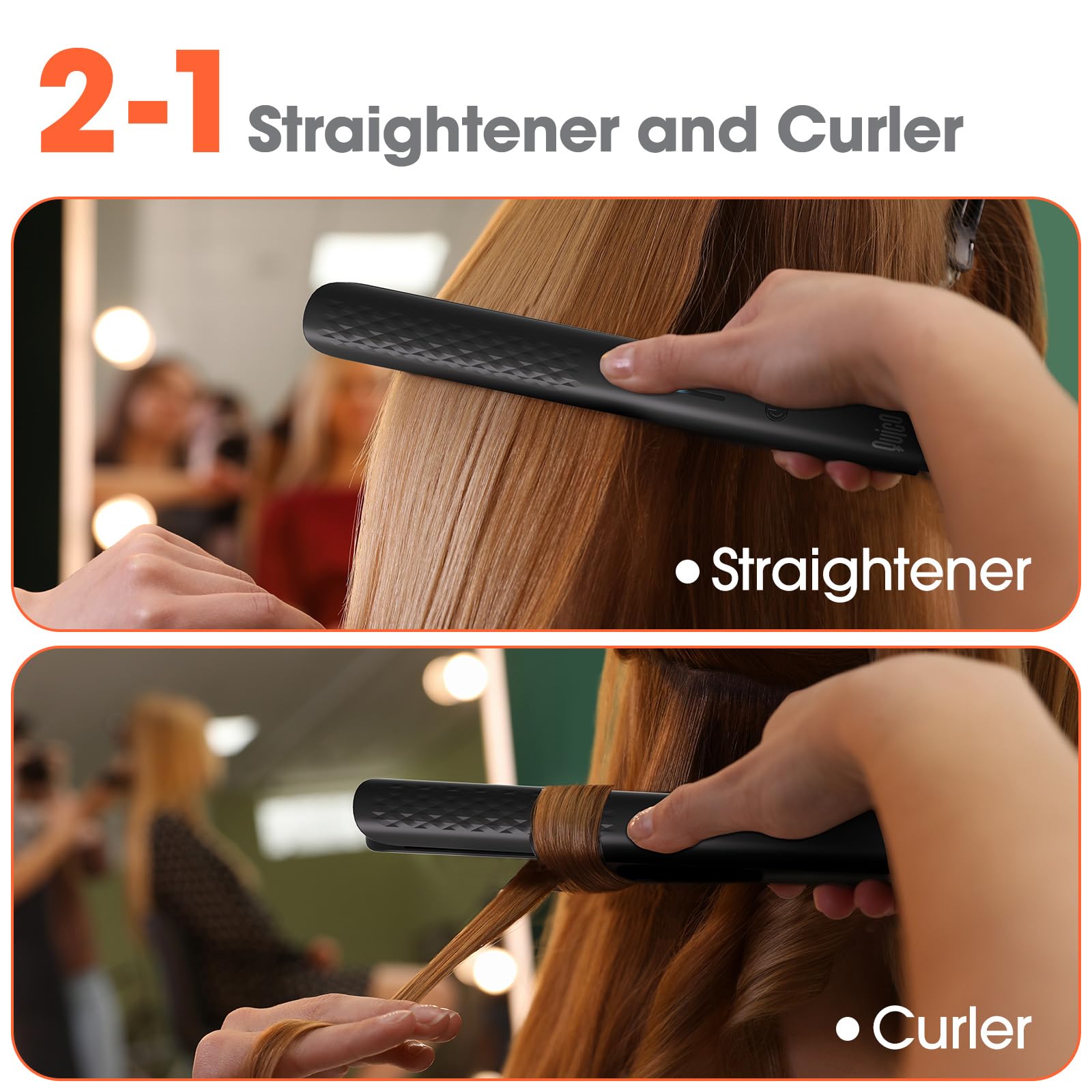 Quico Hair Straightener with glove and clips for safer, precise styling