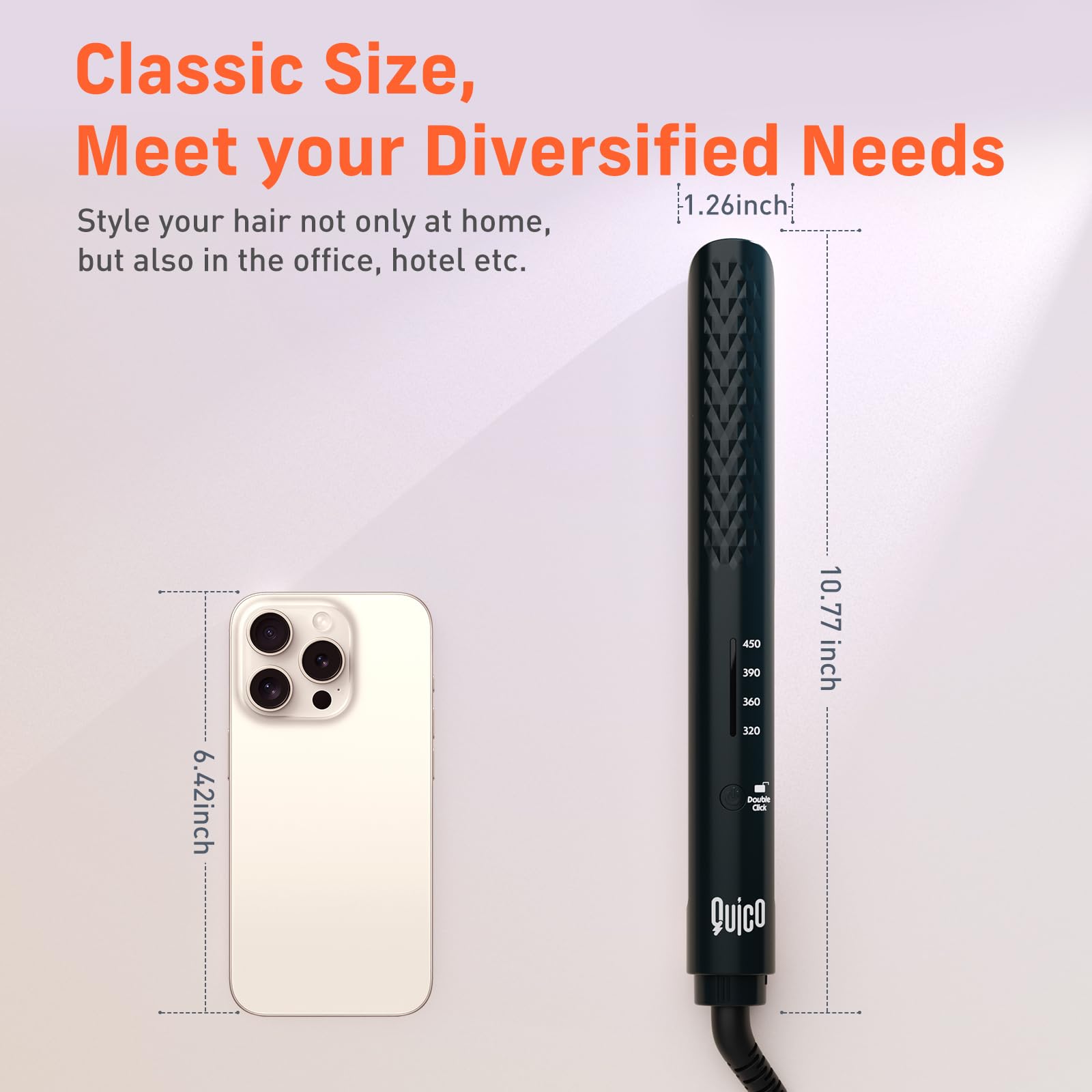 Quico Hair Straightener fast 15-second heat-up speeds styling