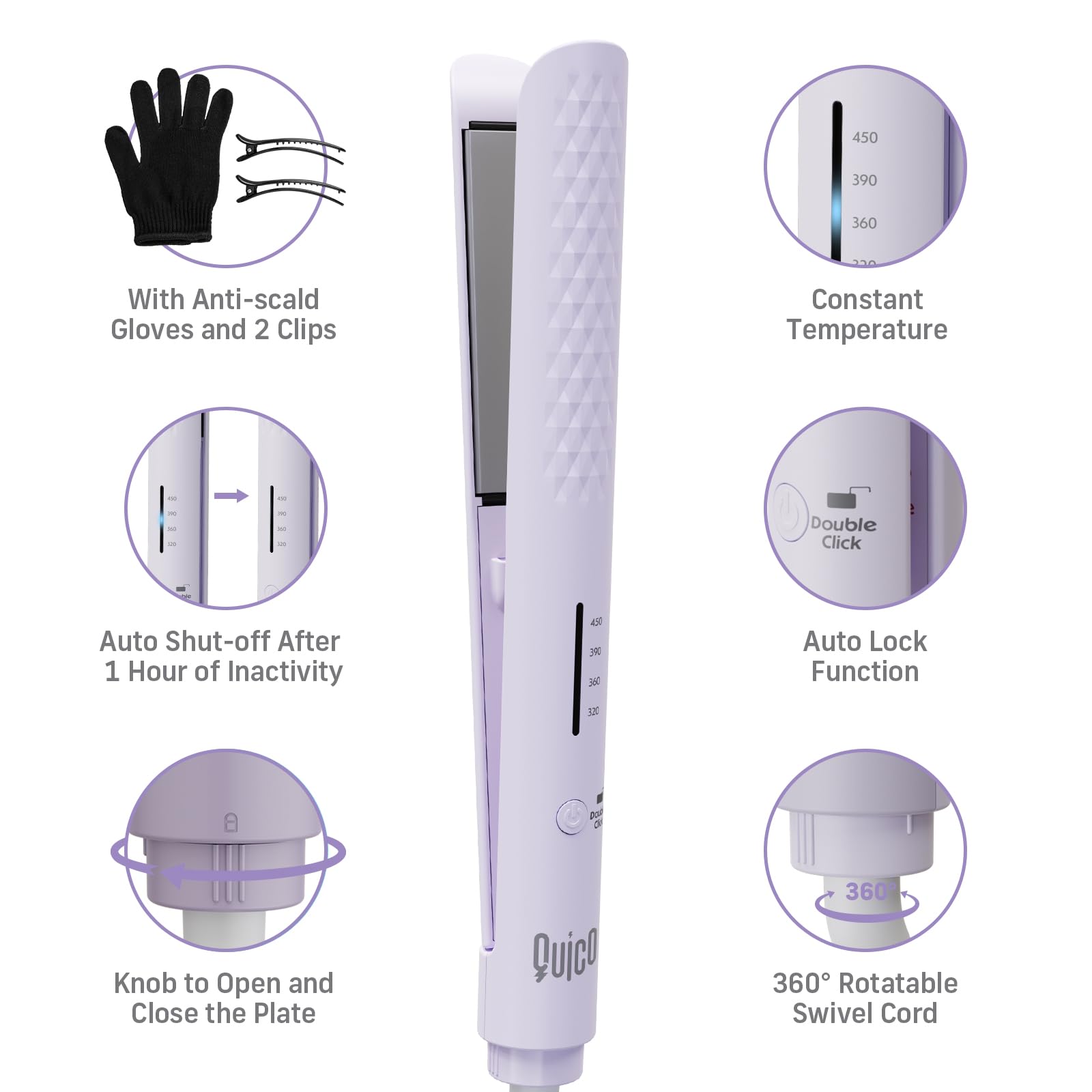 Quico hair straightener compact travel size for easy packing