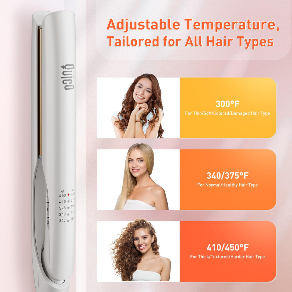 QUICO Upgrade Hair Straightener six-foot cord with 360° swivel for flexible operation.