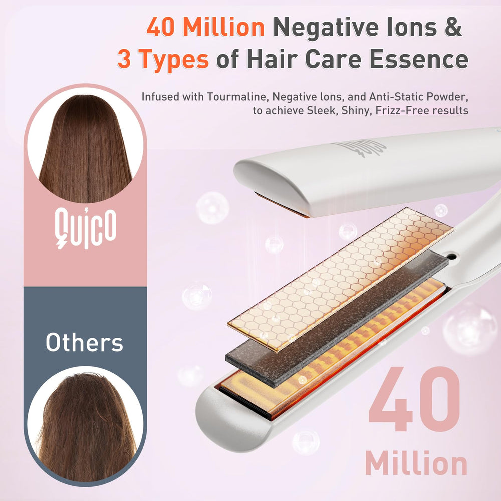 QUICO Upgrade Hair Straightener temperature memory for quick, repeatable styling sessions.