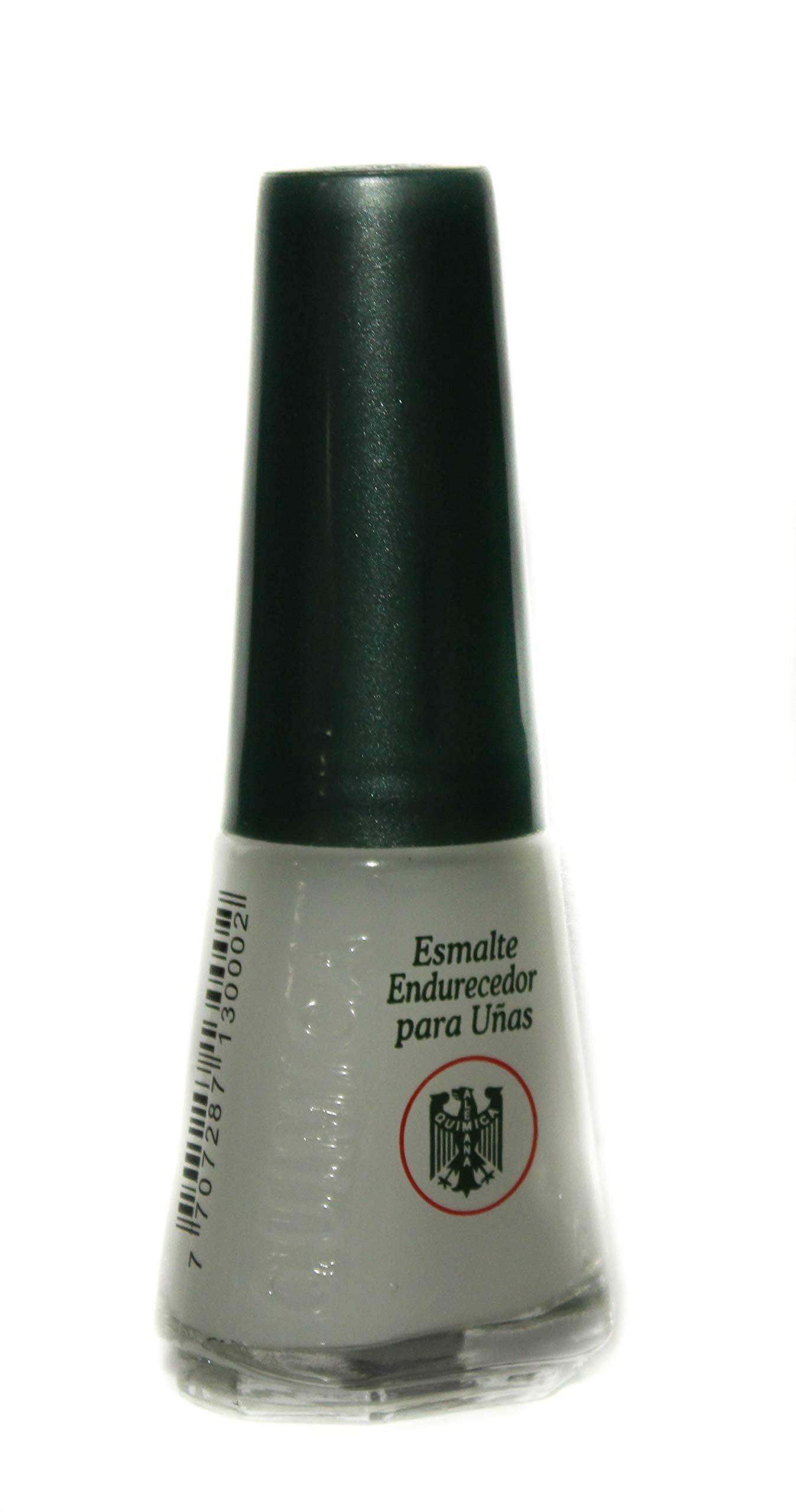 Amber bottle on shelf highlights value of Química Alemana Nail Hardener two-pack