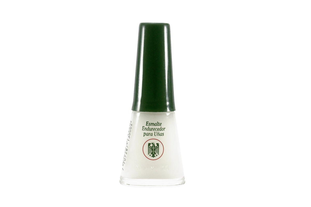 Química Alemana Nail Hardener bottle view showing protective formula for stronger nails
