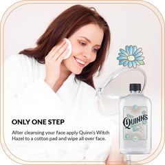 Quinn’s Alcohol Free Witch Hazel fragrance-free design supports gentle cleansing.