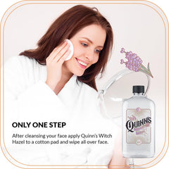 Quinn's Witch Hazel routine image showing easy after-cleansing step.