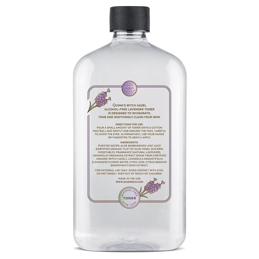 Quinn's Lavender fragrance note highlights calming aromatherapy potential.