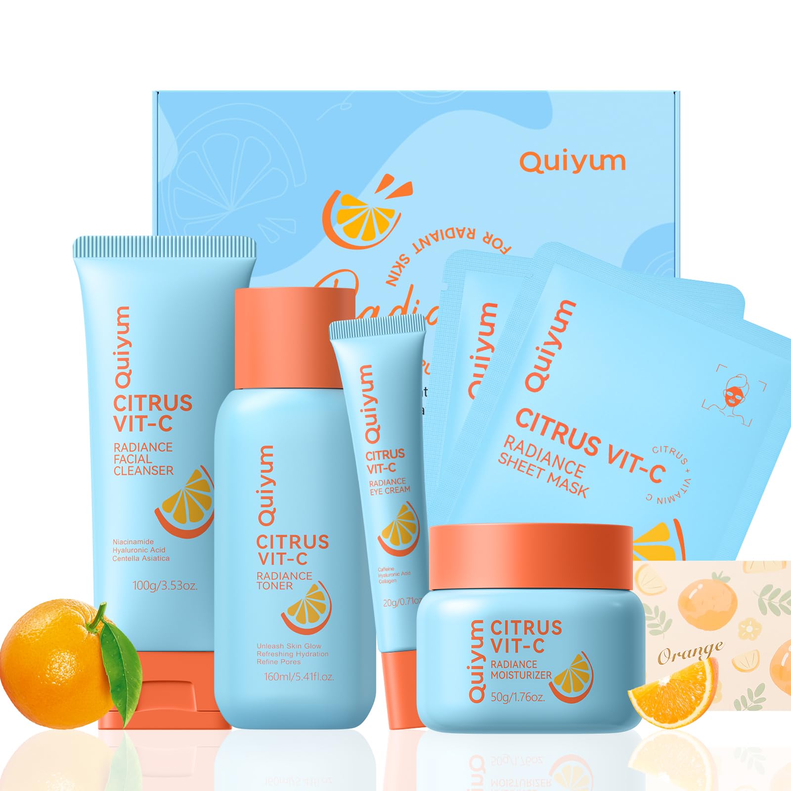 QUIYUM Citrus VC Cleanser bottle—gentle cleansing that refreshes and preps skin for brighter tone.