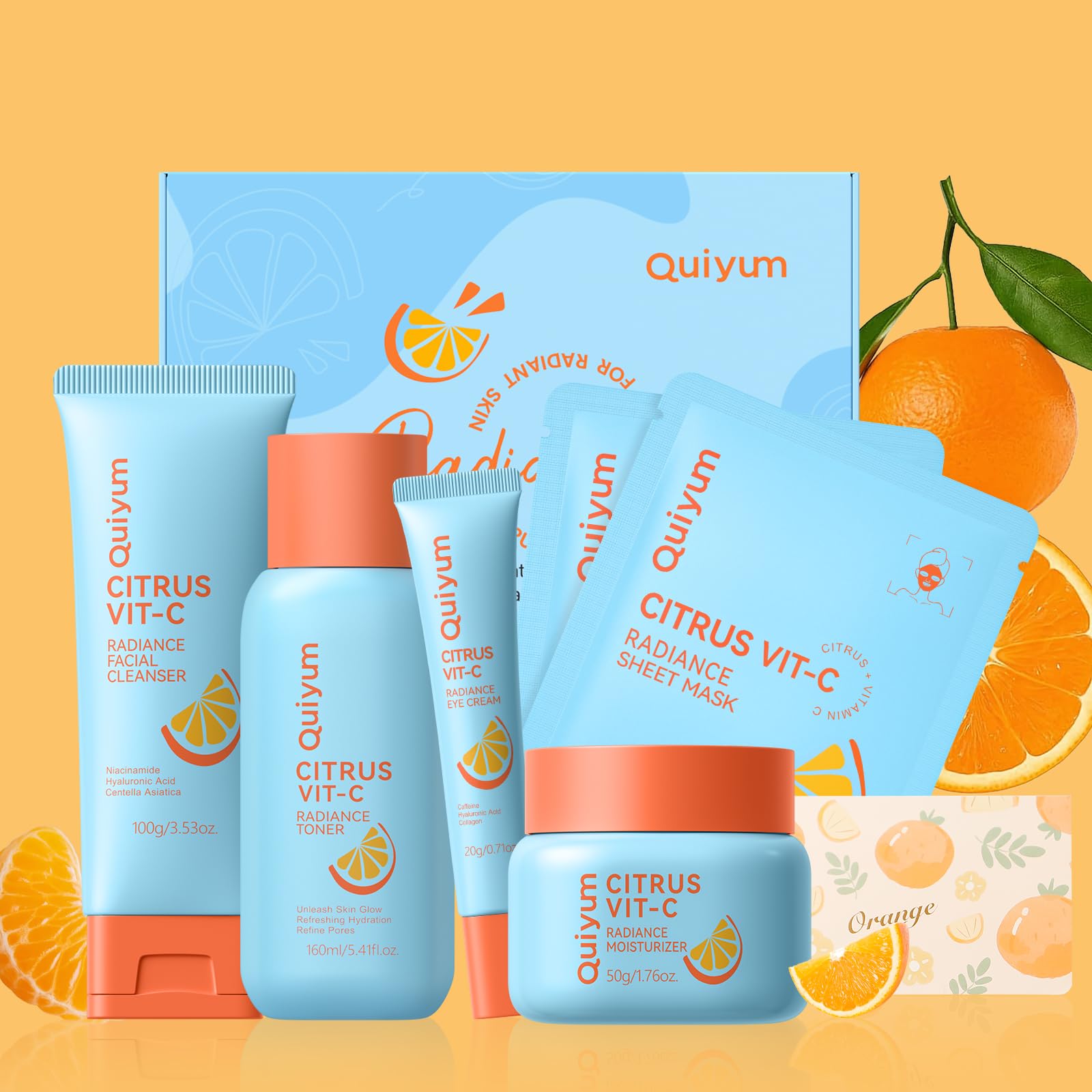 QUIYUM Citrus VC Set Overview image—visual of the full 5-step routine for daily maintenance.