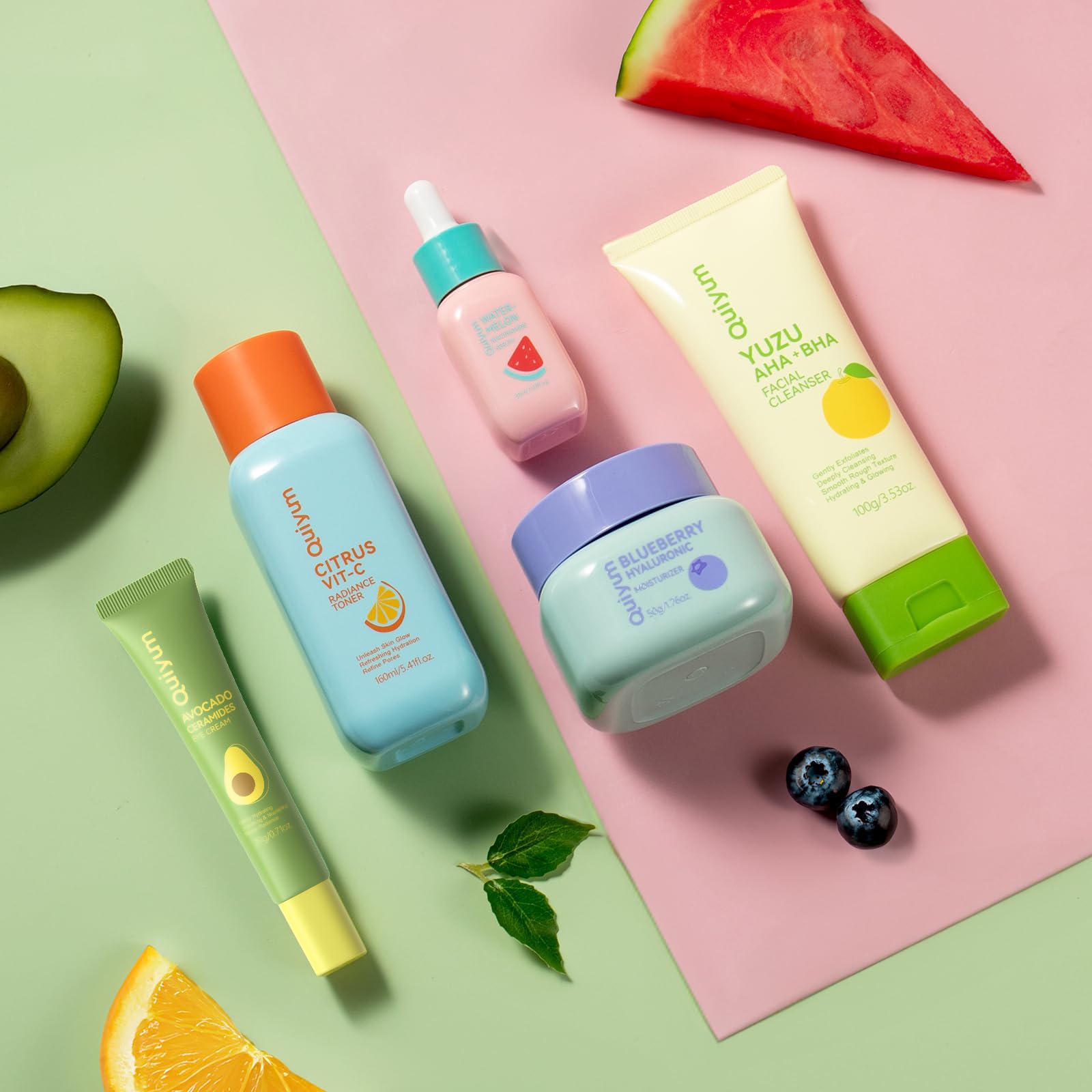 QUIYUM Gift-set retail box highlighting a complete skincare gift