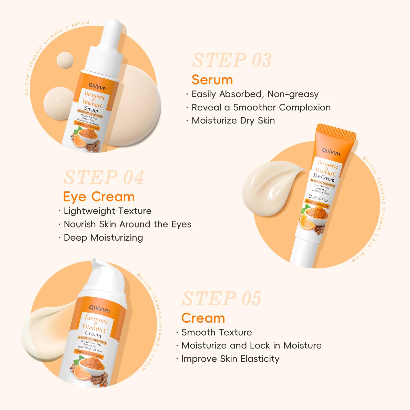 QUIYUM eye cream tube highlighting brightening under eyes