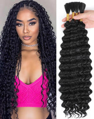 Qulueo 22-inch deep wave braiding hair bundles pack for bold boho looks