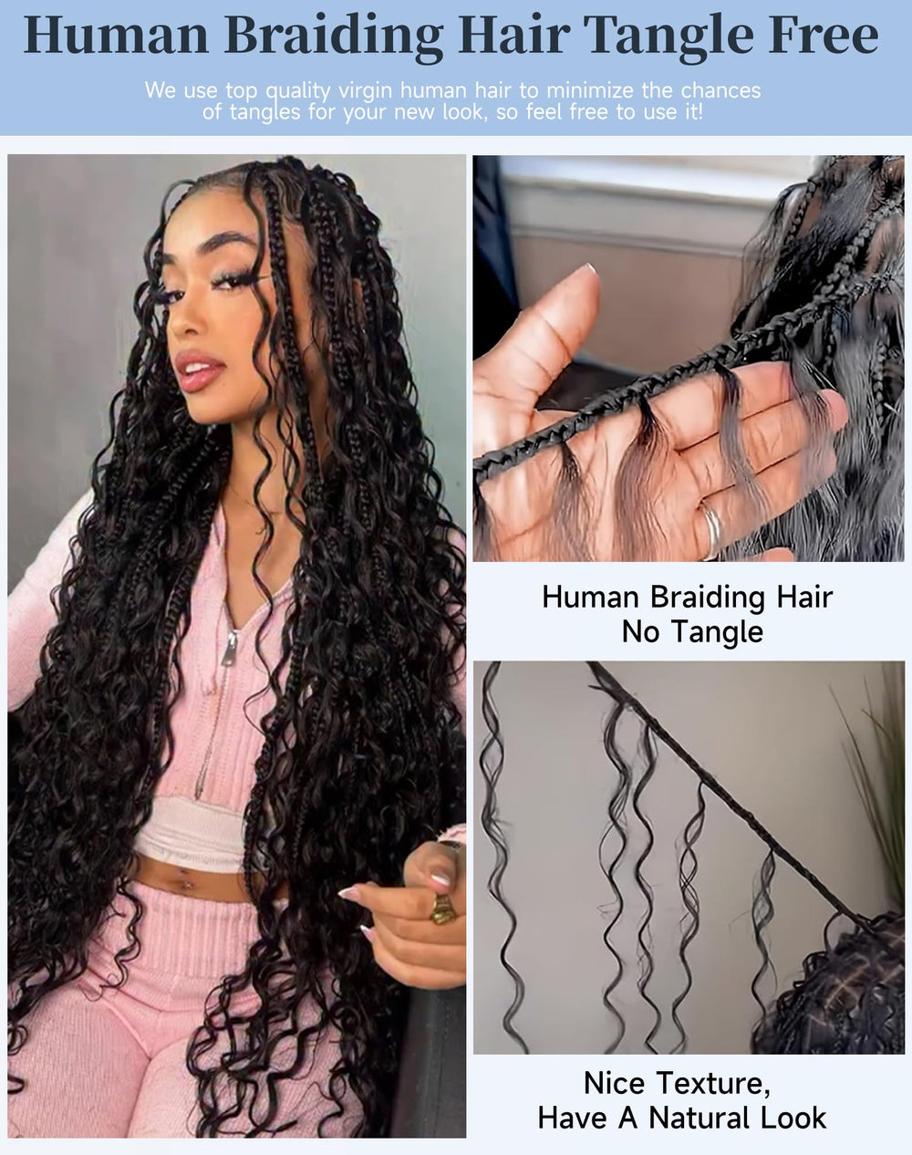 Qulueo 4-bundles 110g pack closeup highlights natural texture