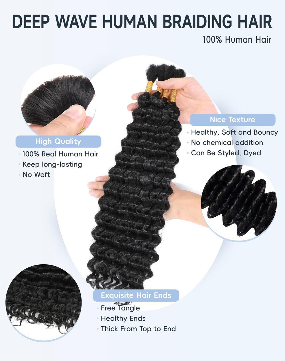 Qulueo Brazilian virgin hair knotless braids versatile protective styling