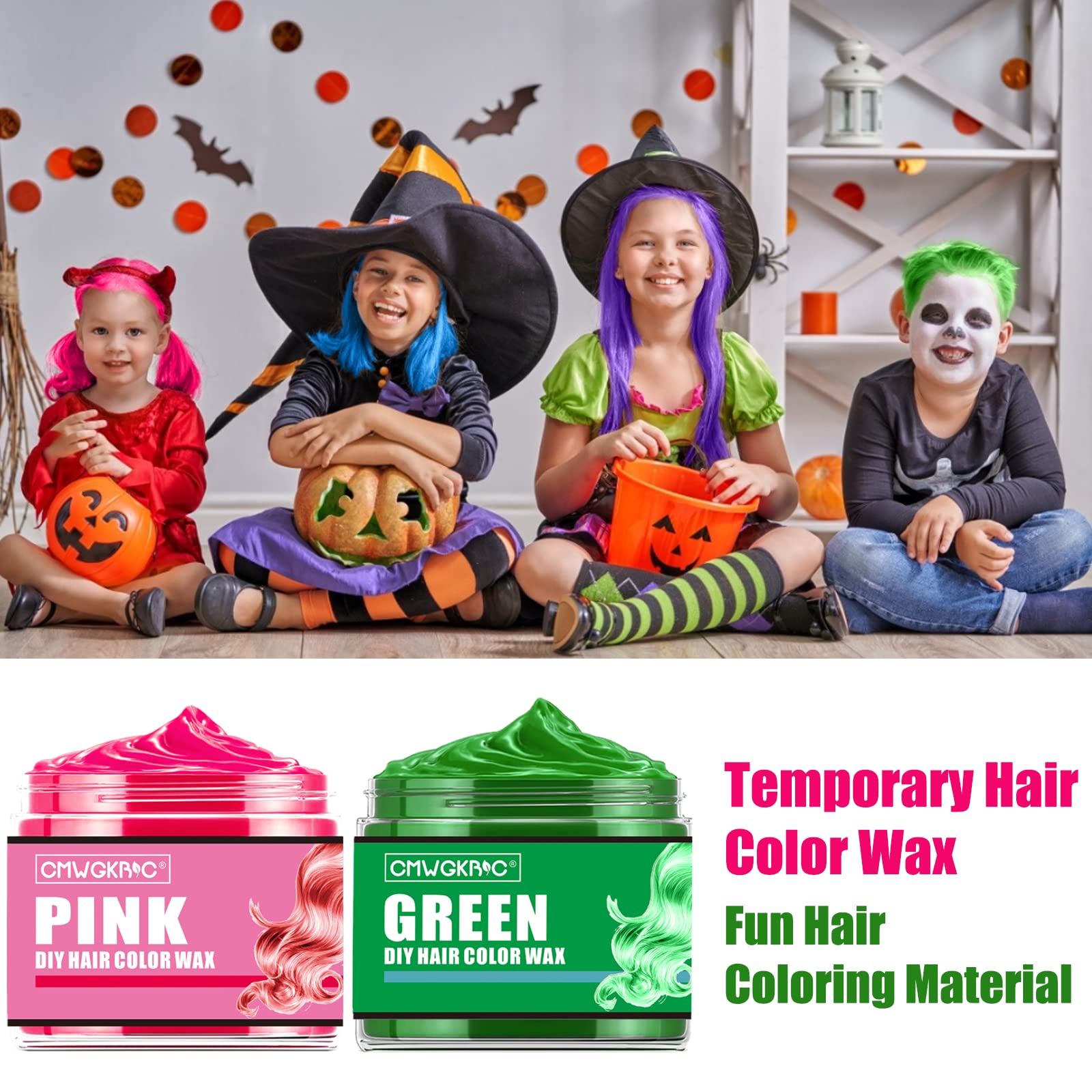 QUNGCO green temp hair wax adds playful everyday color.