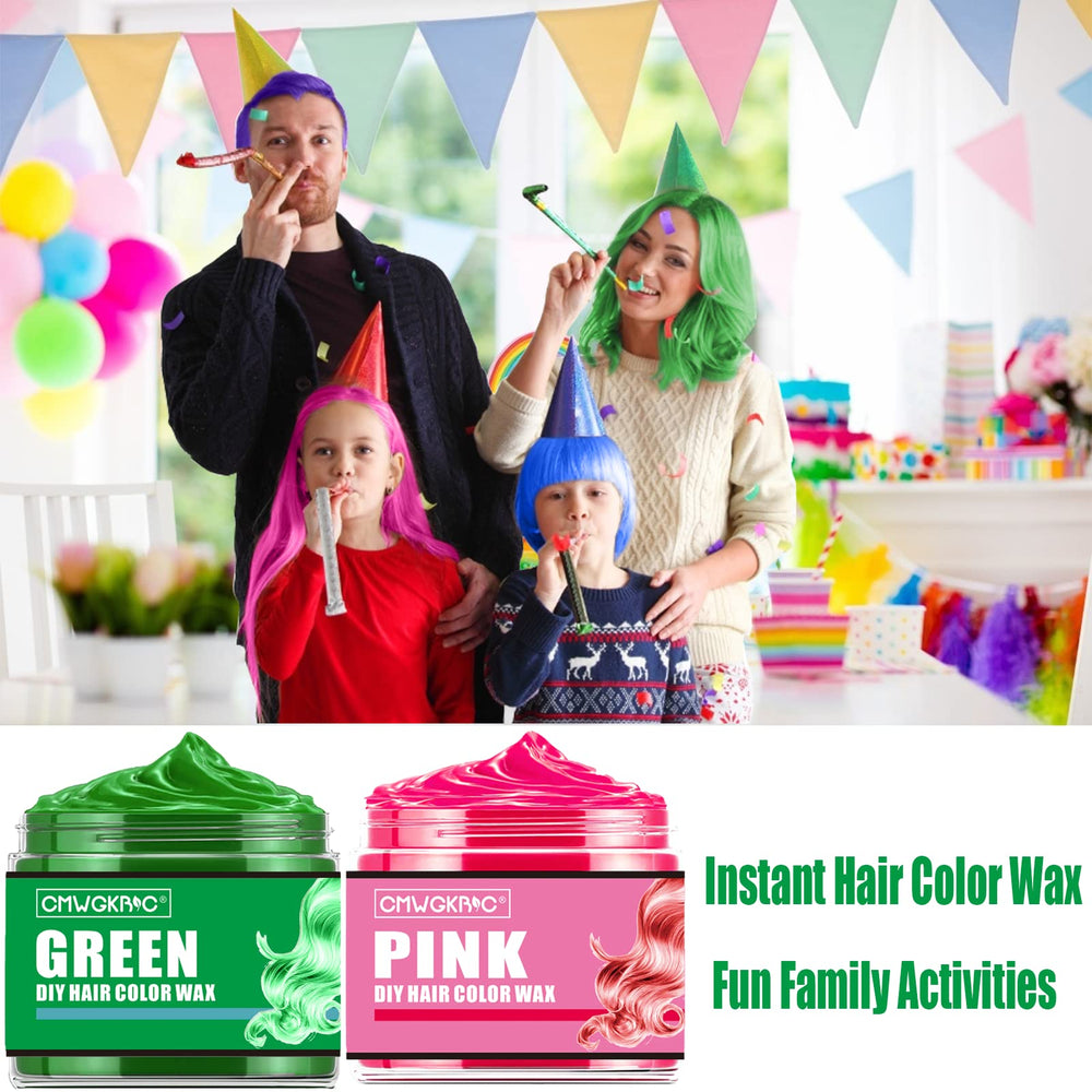QUNGCO pink temp hair wax creates festival-ready color pops.
