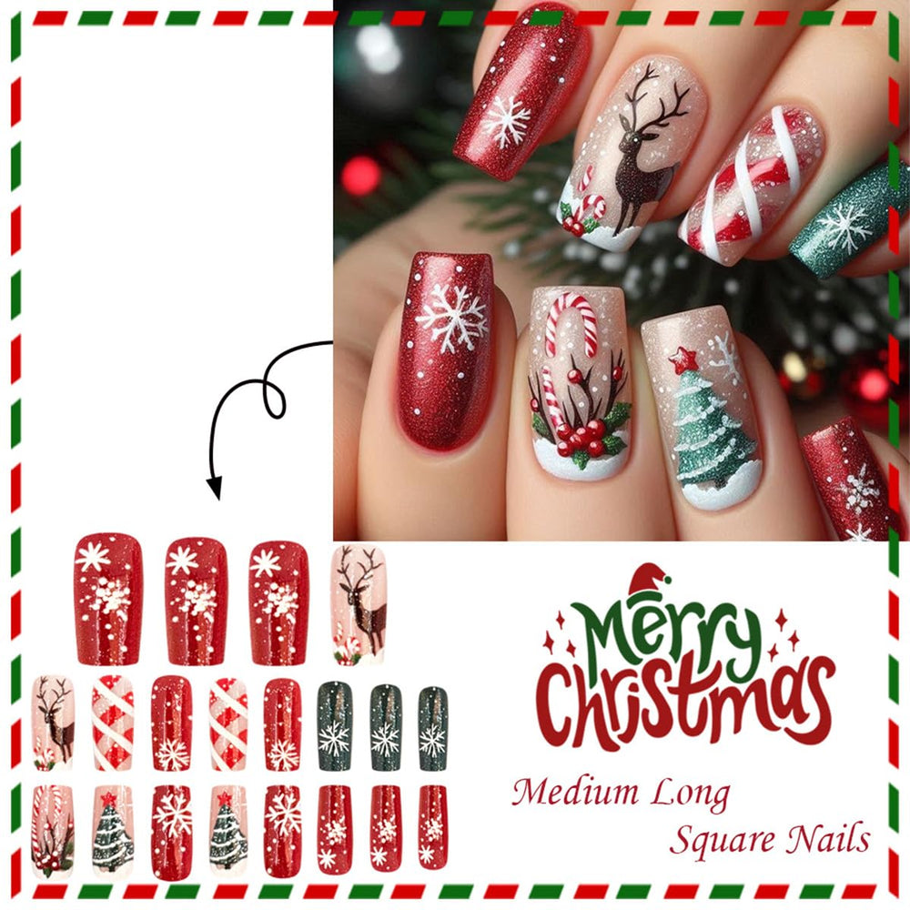 QUNQINLI 24-pcs nails in 12 sizes ensures perfect fit and style