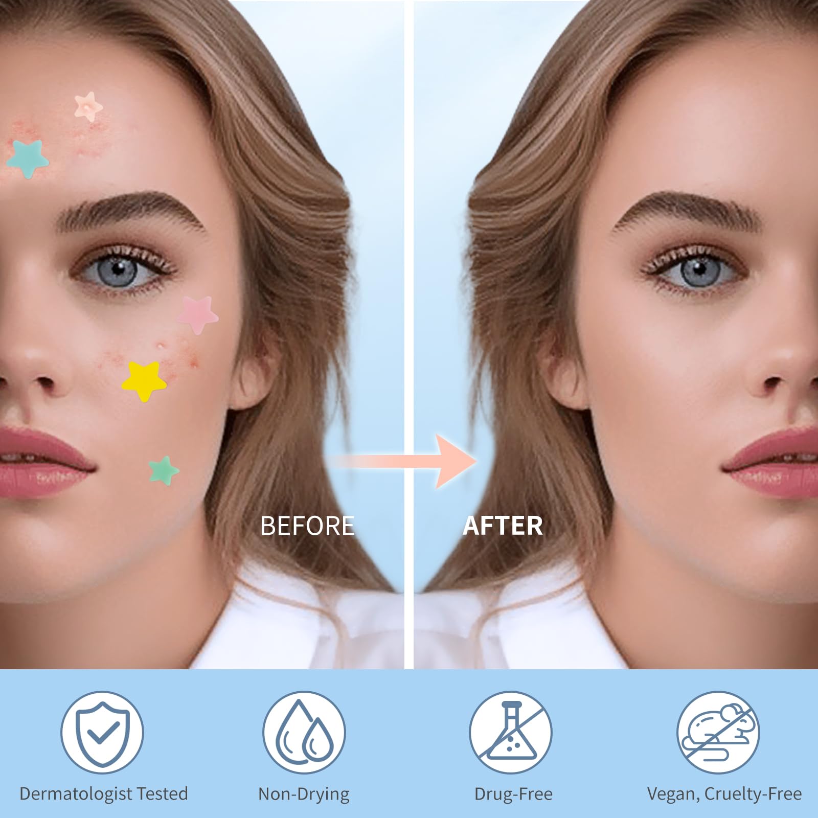 QUSTERE pimple patches 14mm size provides strong adhesion for bigger blemishes