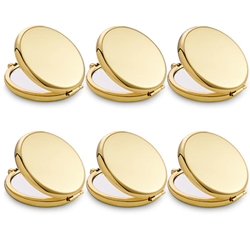 QUSTGO compact mirror shows 2-sided magnification for quick makeup checks.