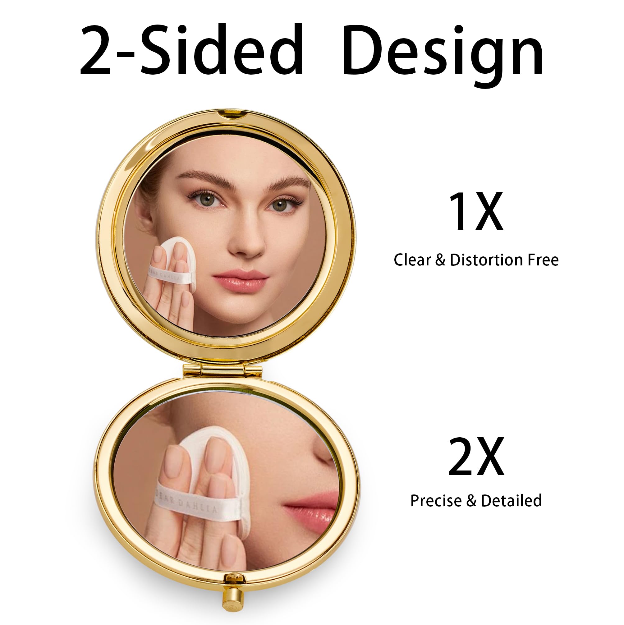 QUSTGO compact mirror button pop-up for easy opening.