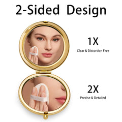 QUSTGO compact mirror button pop-up for easy opening.