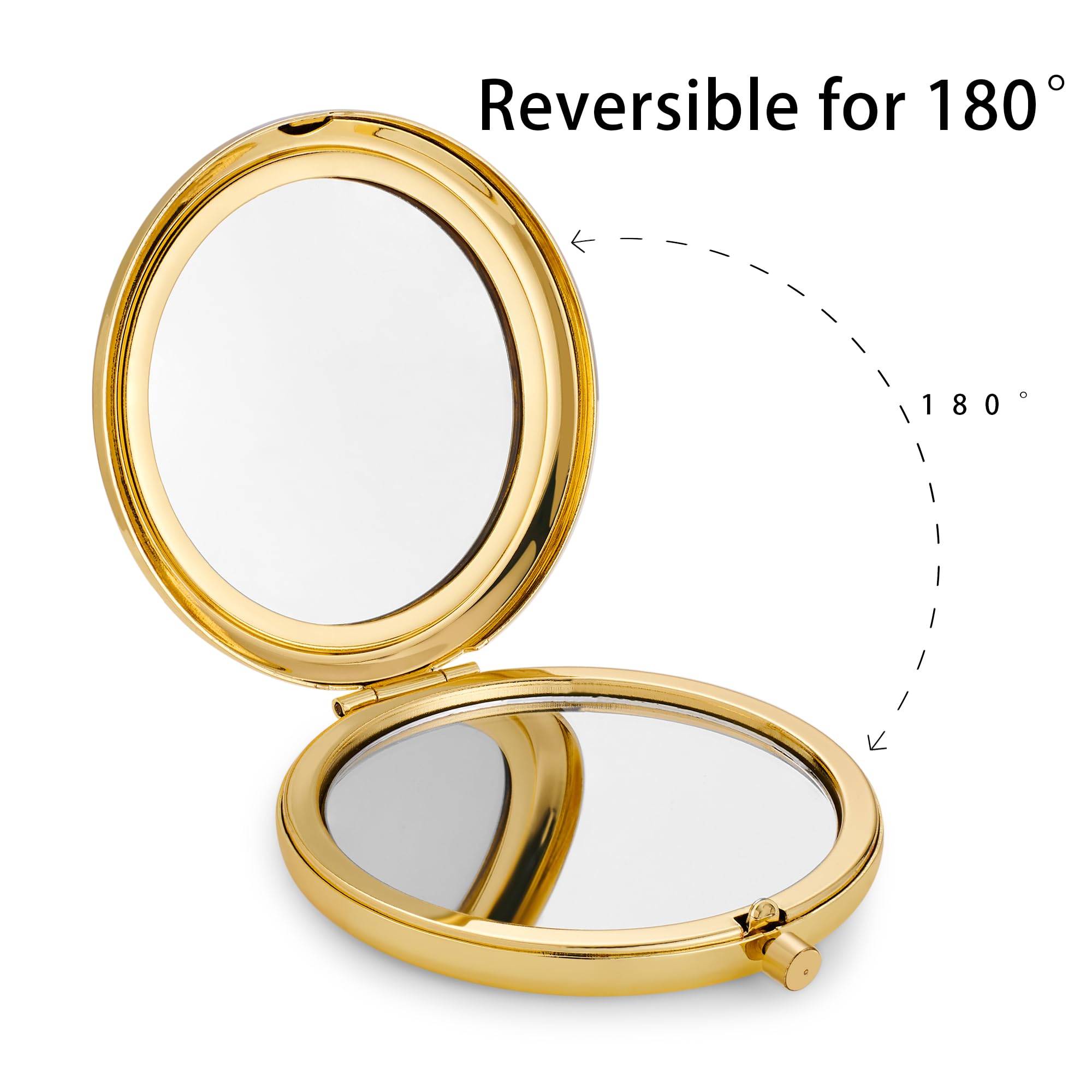 QUSTGO compact mirror metal shell provides sturdy protection.