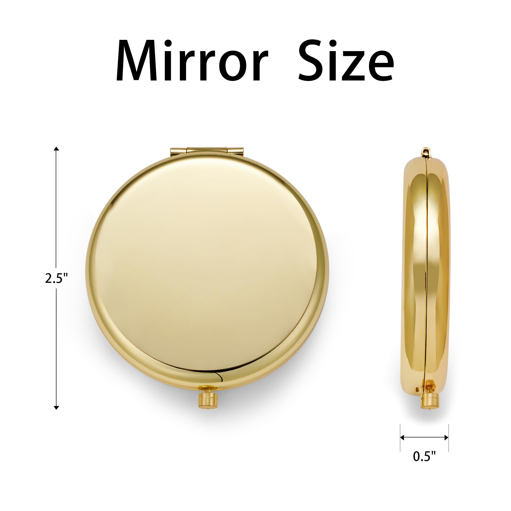 QUSTGO compact mirror purse-size design fits handbags and clutches.
