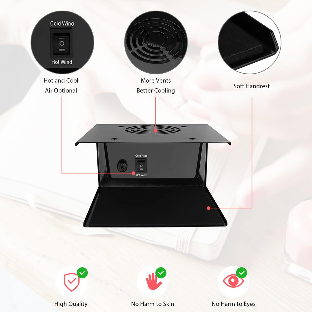 QUTUNI nail dryer drying area demonstrating large space for hands and feet
