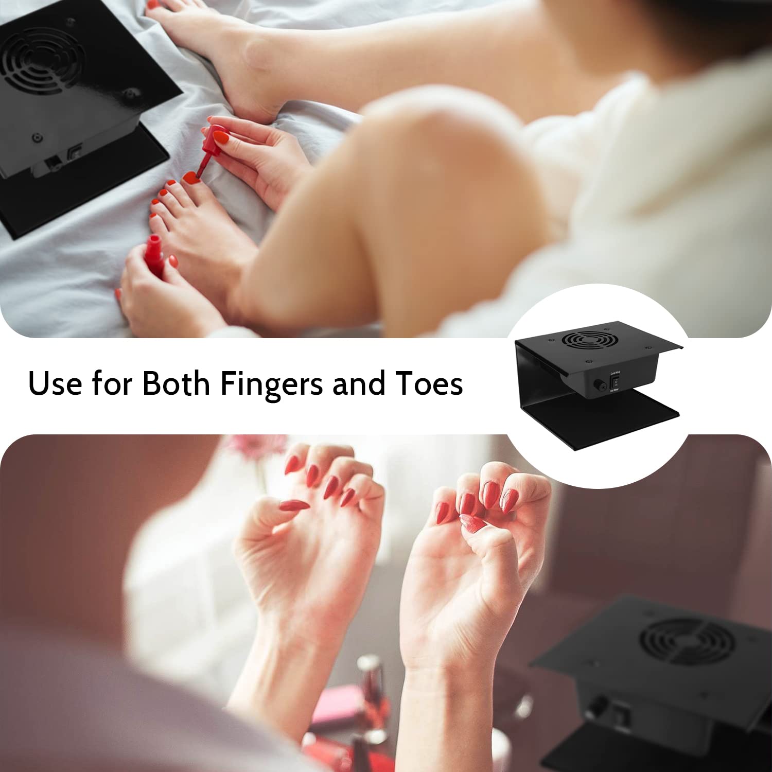 QUTUNI nail dryer durable iron body shows sturdy, rust-resistant construction