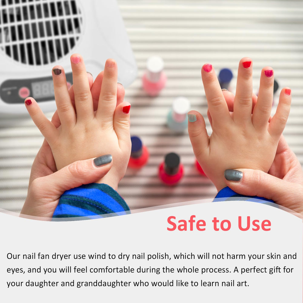 QUTUNI nail dryer hands-under-sensor demonstrates touchless operation
