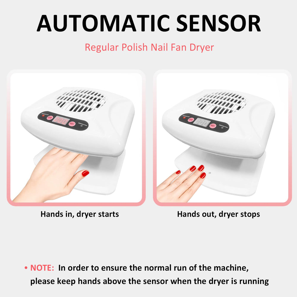 QUTUNI nail dryer top view highlights compact design for space-saving home use