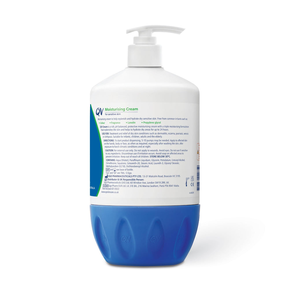QV Cream being applied on forearm demonstrating quick absorption and non-sticky feel.