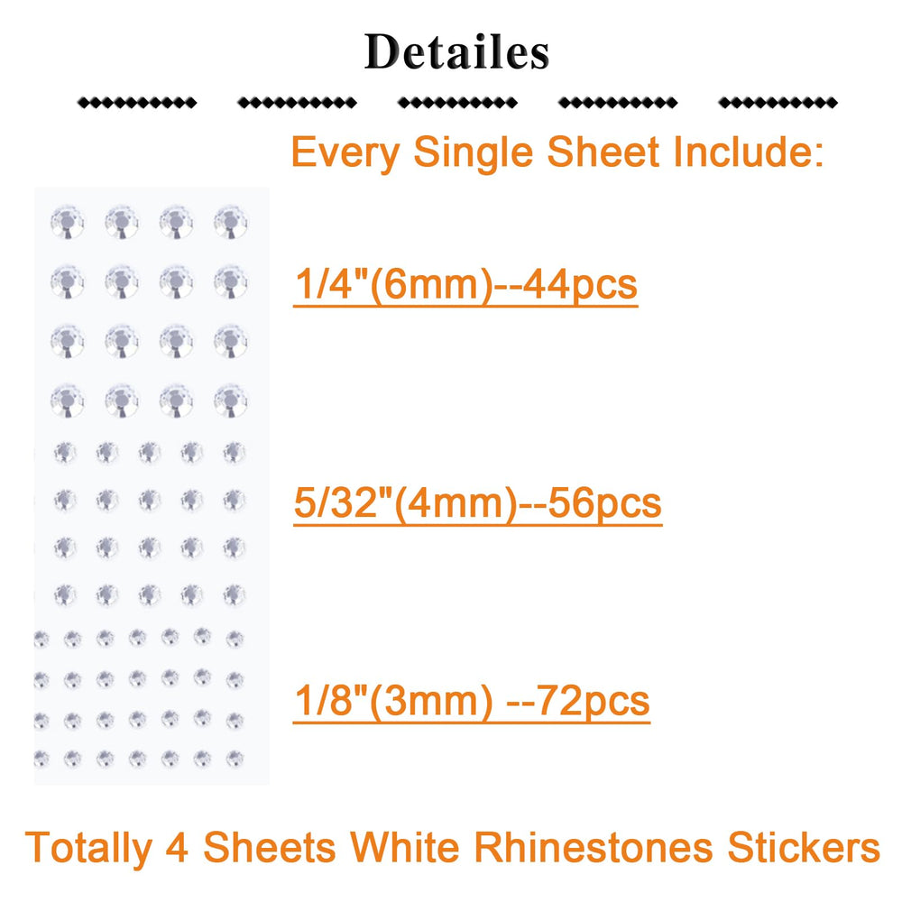 QWALIT face rhinestones close-up displays 3mm 4mm 6mm diamonds for versatile styling
