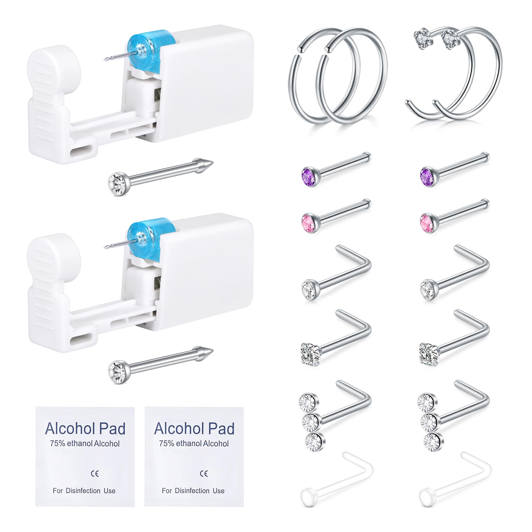 QWALIT nose piercing kit 2pcs at-home piercing precision for quick looks