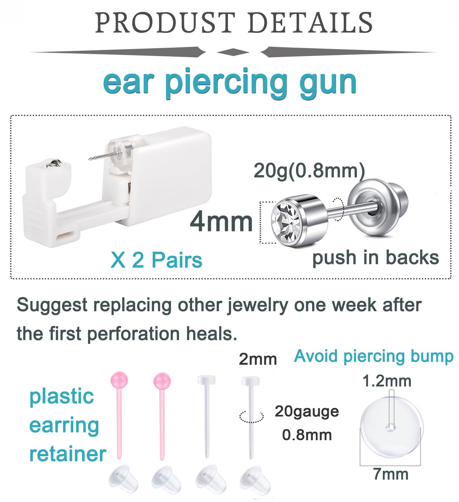 QWALIT self piercing earrings ready for quick styling at home
