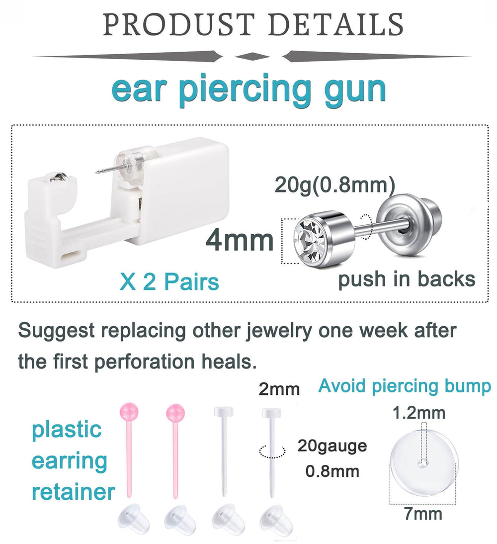 QWALIT self piercing earrings ready for quick styling at home