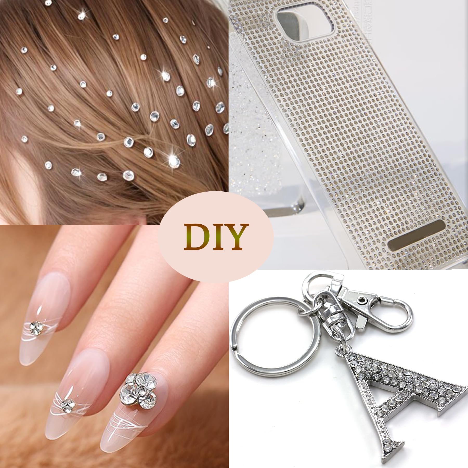 QWALIT stick-on gems application guide visual shows simple placement with tweezers