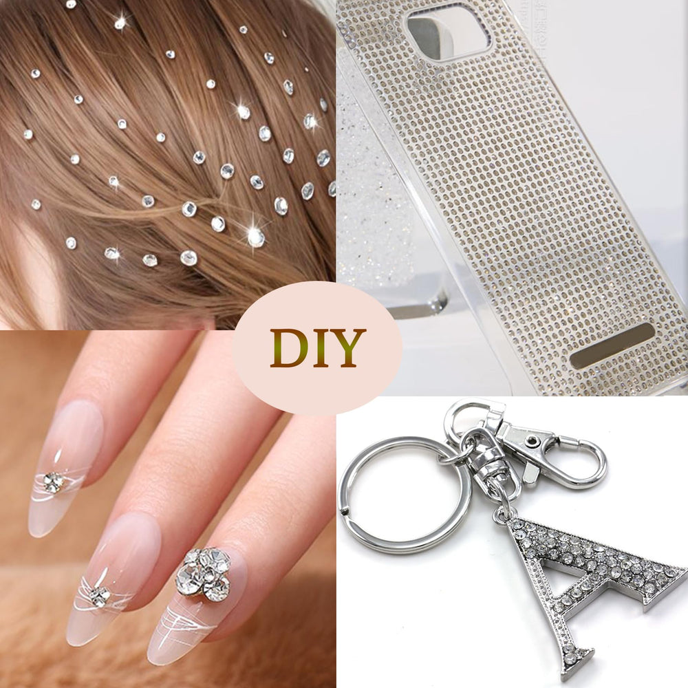 QWALIT stick-on gems application guide visual shows simple placement with tweezers