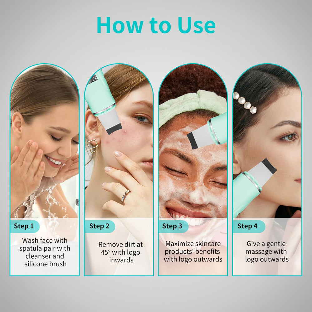 QYCSL Face Scrubber 5 minute auto shut-off supports safe, controlled sessions.