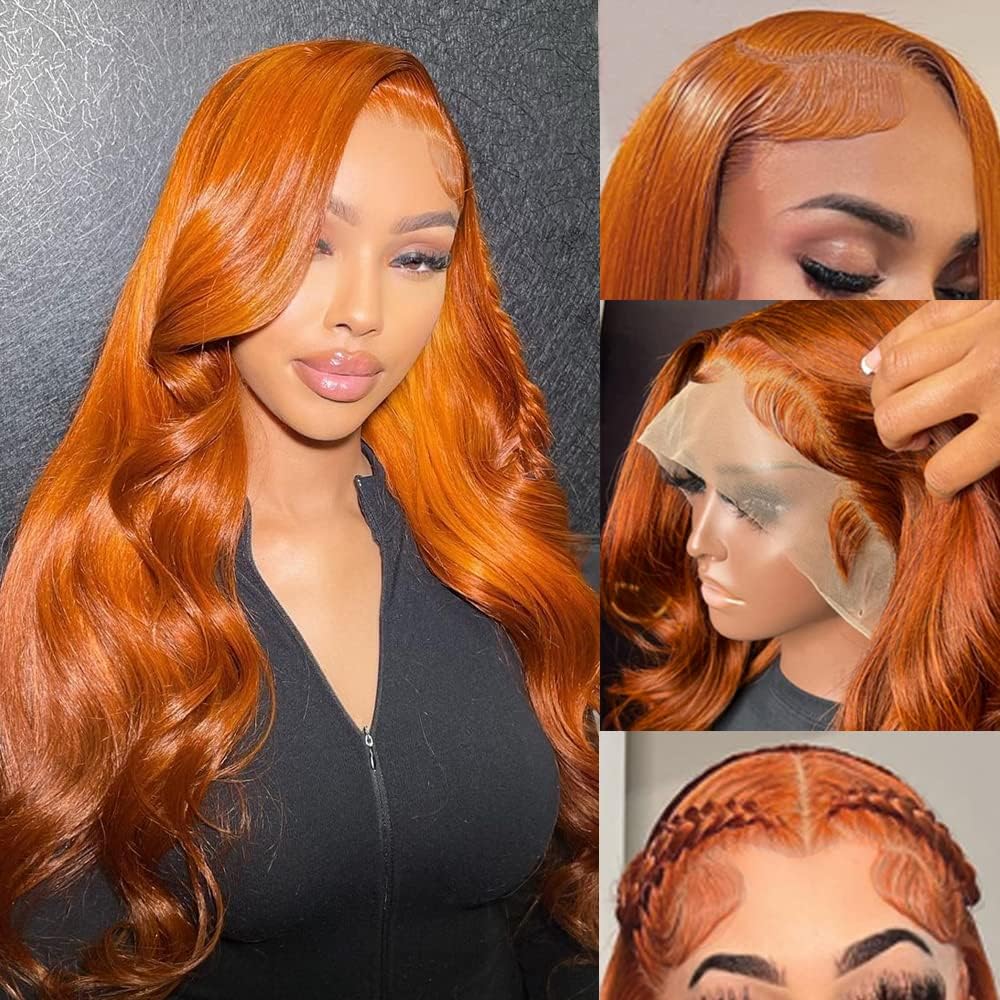 QZOQZO Ginger lace front wig 13x4 HD lace for natural parting and seamless styling.