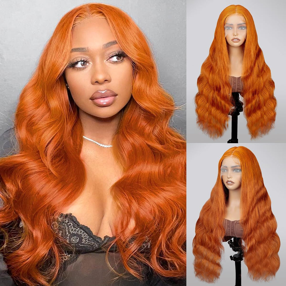 QZOQZO Ginger lace front wig pre-plucked with baby hairs for easy daily wear.
