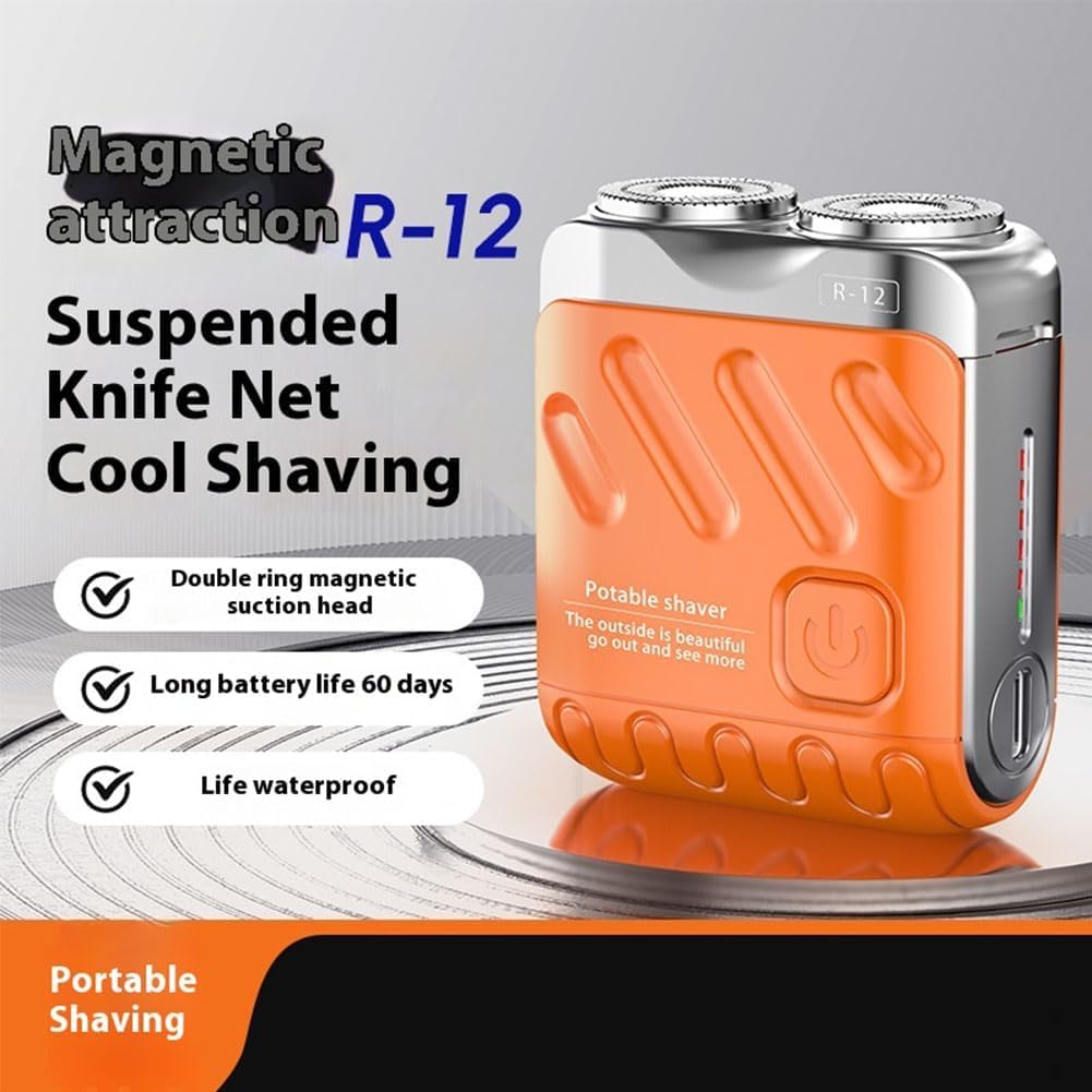 R-12 shaver with rotary heads delivering close, comfortable grooming on the go
