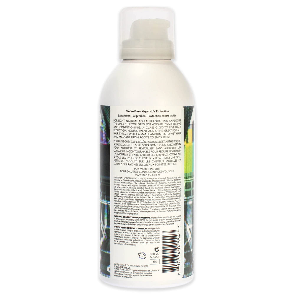 R+Co ANALOG cleansing foam cap closeup showcases nourishing formula for all hair types