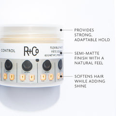 R+Co Control Flexible Paste being dispensed for easy application and texture.