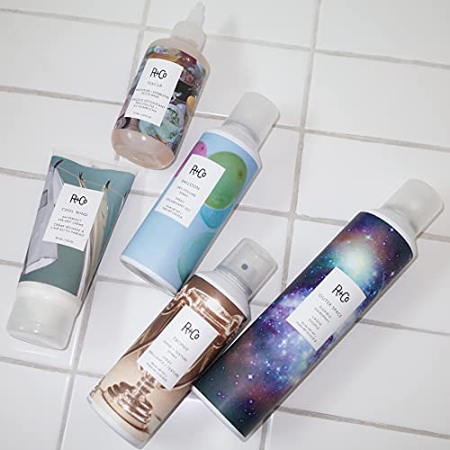 R+Co Cool Wind frizz control and shine on air-dried hair.