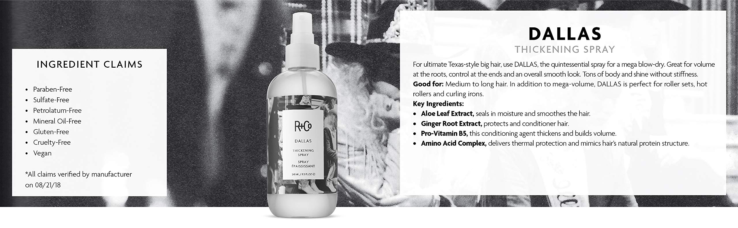 R+Co Dallas smooth-end control spray demonstrates even texture and manageability