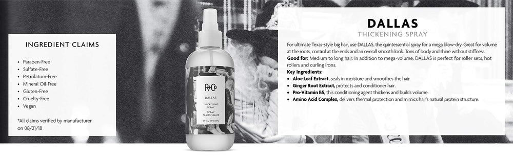 R+Co Dallas smooth-end control spray demonstrates even texture and manageability
