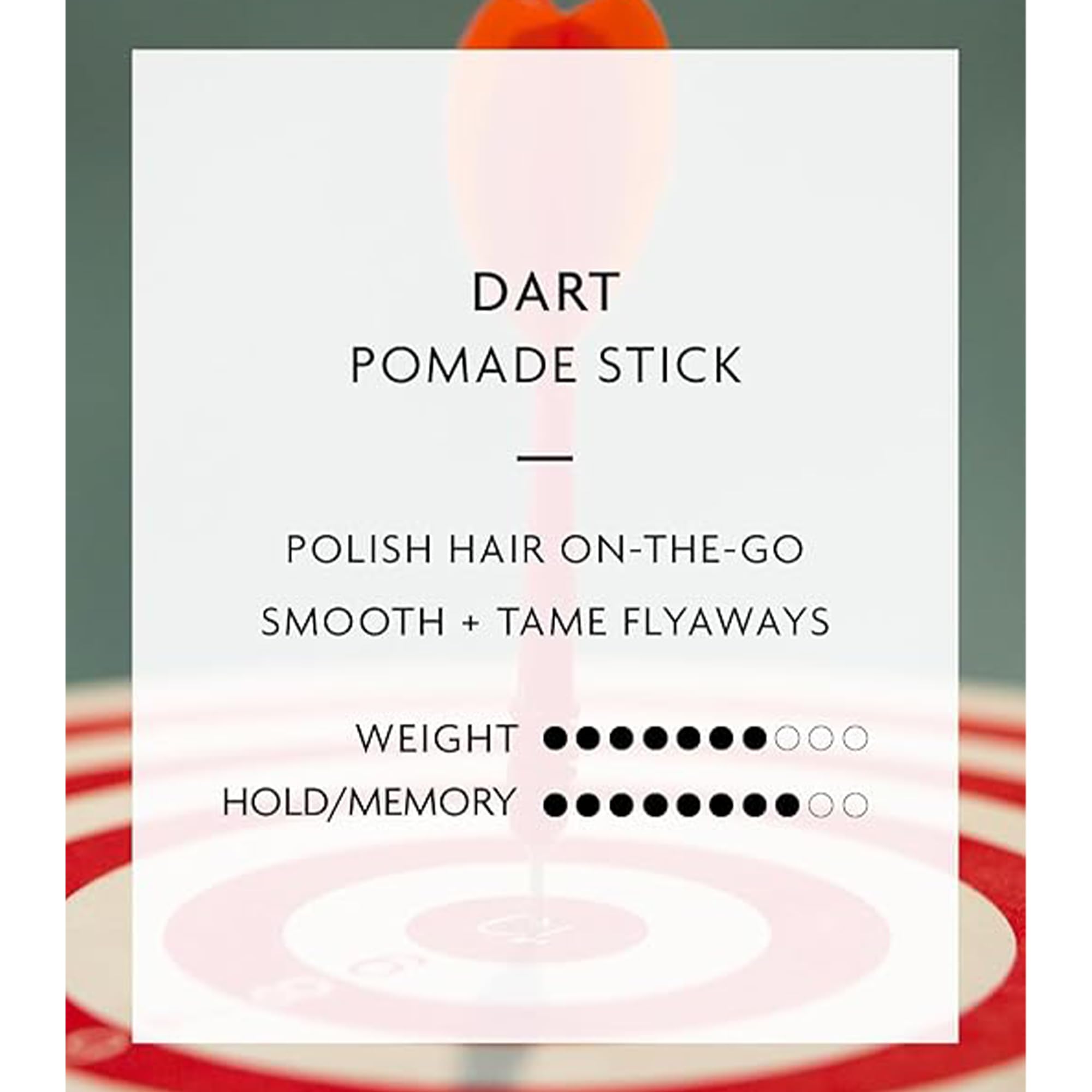 R+Co Dart Pomade Stick no-wax texture highlights a clean, brushable feel.
