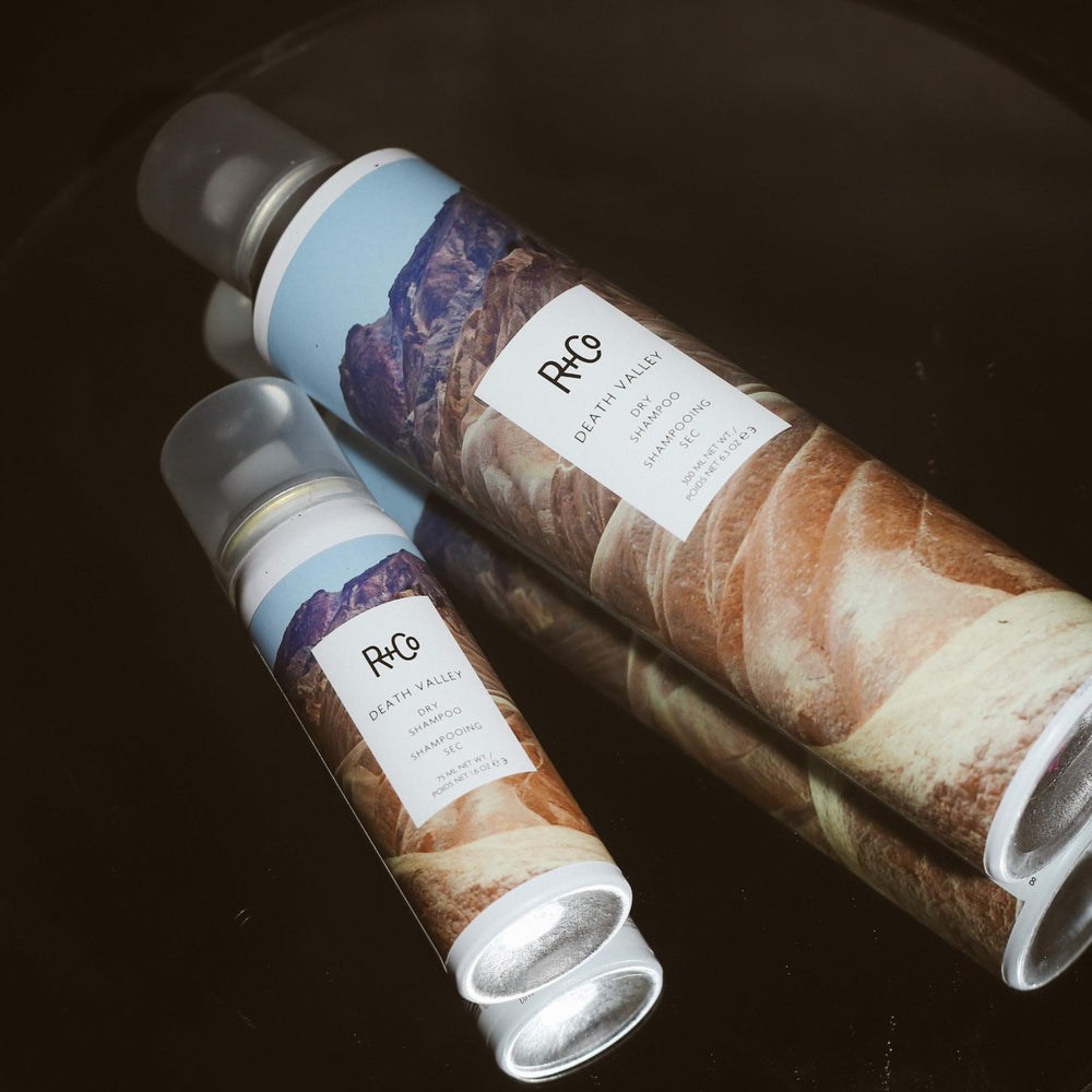 R+Co Death Valley Dry Shampoo after-use hair with lifted volume.